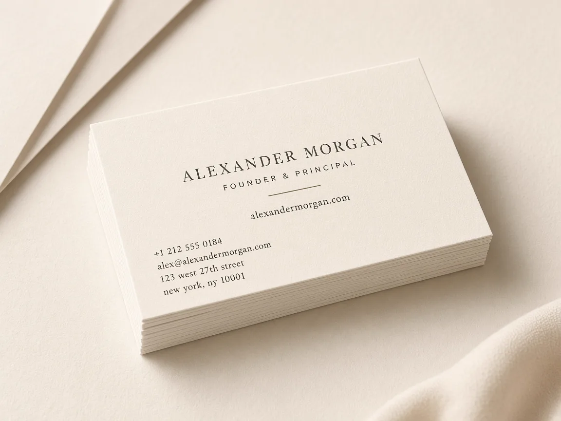Printed business cards concept